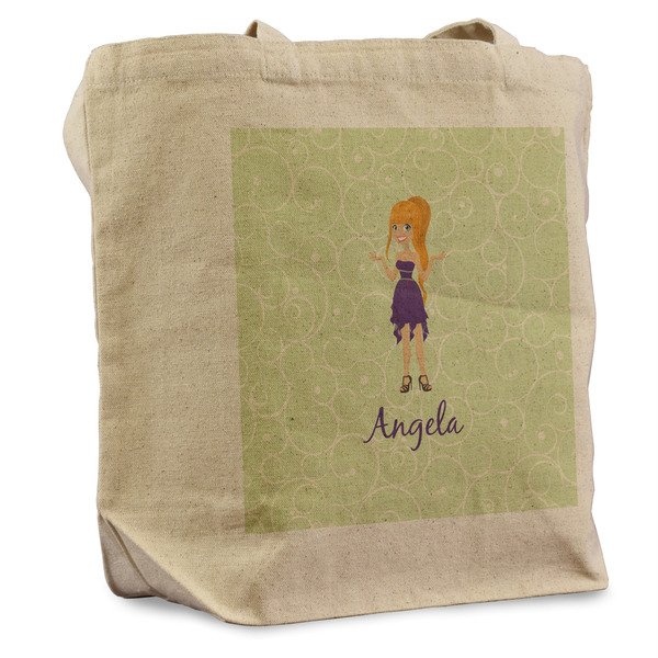 Custom Custom Character (Woman) Reusable Cotton Grocery Bag (Personalized)