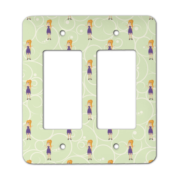 Custom Custom Character (Woman) Rocker Style Light Switch Cover - Two Switch
