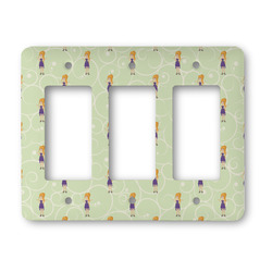 Custom Character (Woman) Rocker Style Light Switch Cover - Three Switch