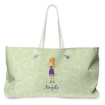 Custom Character (Woman) Large Tote Bag with Rope Handles (Personalized)