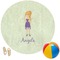 Custom Character (Woman) Round Beach Towel (Personalized)
