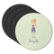 Custom Character (Woman) Round Coaster Rubber Back - Main