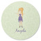 Custom Character (Woman) Round Coaster Rubber Back - Single