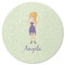 Custom Character (Woman) Round Rubber Backed Coaster (Personalized)