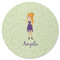 Custom Character (Woman) Round Rubber Backed Coaster (Personalized)