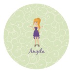 Custom Character (Woman) Round Decal - Large (Personalized)