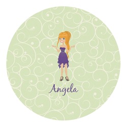 Custom Character (Woman) Round Decal (Personalized)