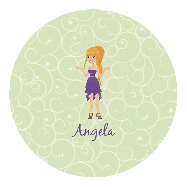 Custom Custom Character (Woman) Round Decal - Small (Personalized)