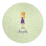 Custom Character (Woman) 5' Round Indoor Area Rug (Personalized)