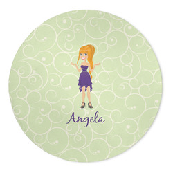 Custom Character (Woman) 5' Round Indoor Area Rug (Personalized)