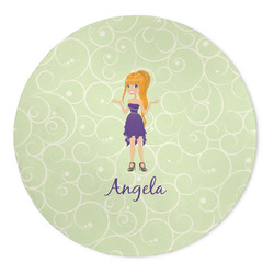 Custom Character (Woman) 5' Round Indoor Area Rug (Personalized)