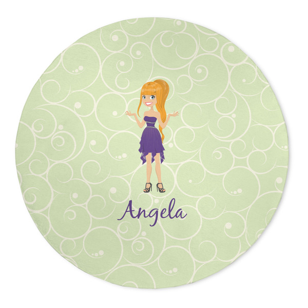 Custom Custom Character (Woman) 5' Round Indoor Area Rug (Personalized)