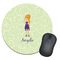 Custom Character (Woman) Round Mouse Pad