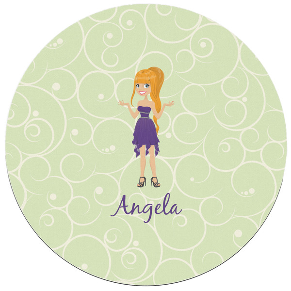 Custom Character (Woman) Round Mousepad - APPROVAL