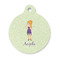 Custom Character (Woman) Round Pet Tag