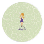 Custom Character (Woman) Round Stone Trivet (Personalized)