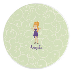 Custom Character (Woman) Round Stone Trivet (Personalized)