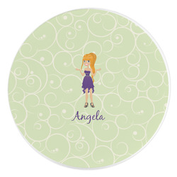 Custom Character (Woman) Round Stone Trivet (Personalized)