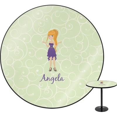 Custom Character (Woman) Round Table - 24" (Personalized)