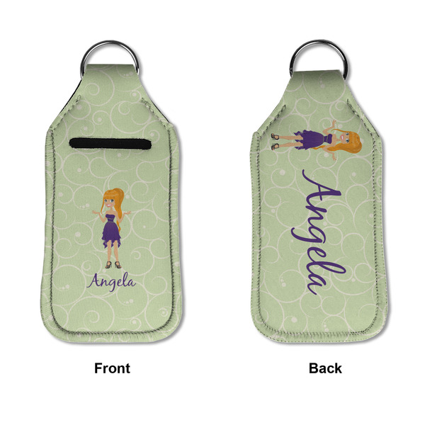 Custom Character (Woman) Sanitizer Holder Keychain - Large APPROVAL (Flat)