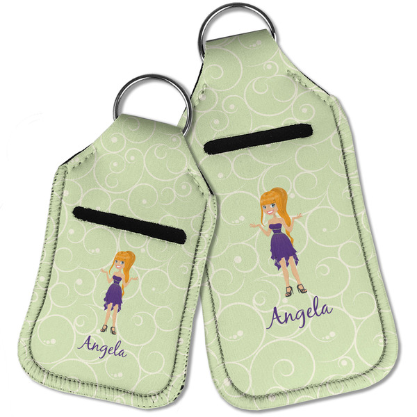 Custom Character (Woman) Sanitizer Holder Keychain - Parent Main