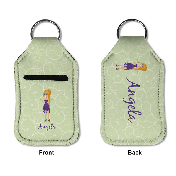 Custom Character (Woman) Sanitizer Holder Keychain - Small APPROVAL (Flat)