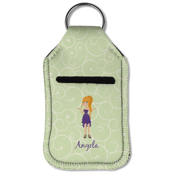 Custom Character (Woman) Sanitizer Holder Keychain - Small (Front Flat)