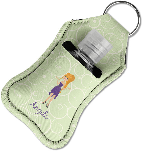 Custom Character (Woman) Sanitizer Holder Keychain - Small in Case