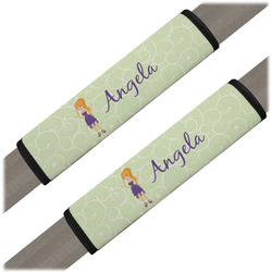 Custom Character (Woman) Seat Belt Covers (Set of 2) (Personalized)