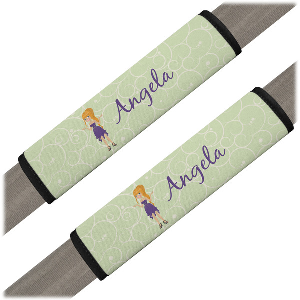 Custom Custom Character (Woman) Seat Belt Covers (Set of 2) (Personalized)