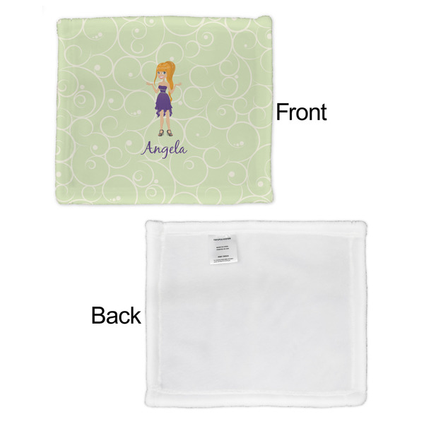 Custom Character (Woman) Security Blanket - Front & White Back View