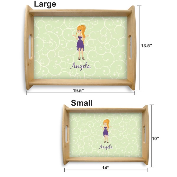 Custom Character (Woman) Serving Tray Wood Sizes