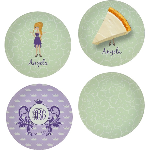 Custom Character (Woman) Set of Appetizer / Dessert Plates