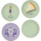 Custom Character (Woman) Set of 4 Glass Appetizer / Dessert Plate 8" (Personalized)