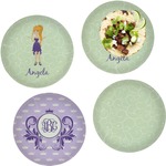 Custom Character (Woman) Set of 4 Glass Lunch / Dinner Plate 10" (Personalized)