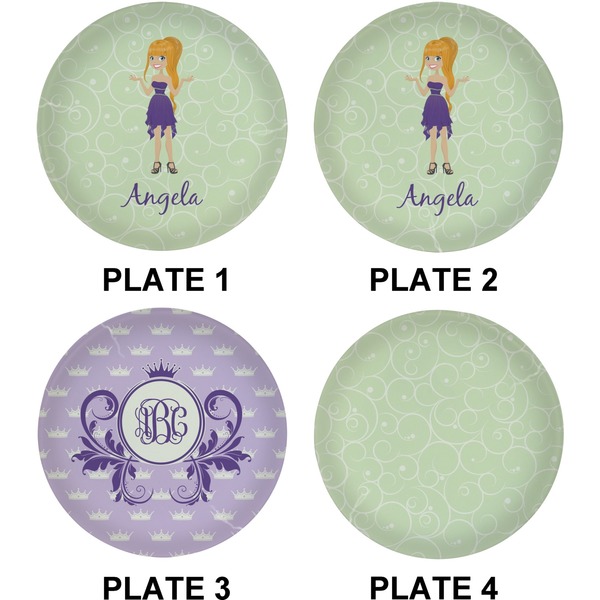 Custom Character (Woman) Set of Lunch / Dinner Plates (Approval)