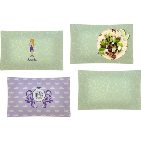 Custom Character (Woman) Set of Rectangular Dinner Plates