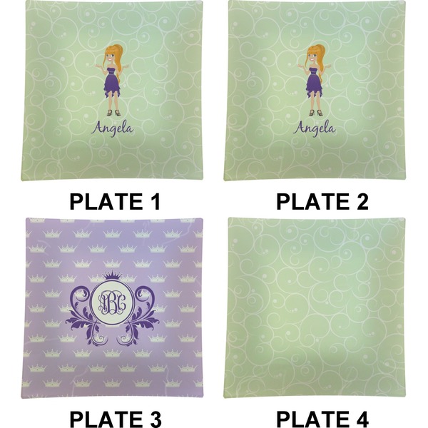 Custom Character (Woman) Set of Square Dinner Plates (Approval)