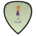 Custom Character (Woman) Iron on Shield Patch A w/ Name or Text
