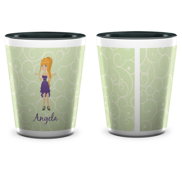 Custom Character (Woman) Shot Glass - Two Tone - APPROVAL