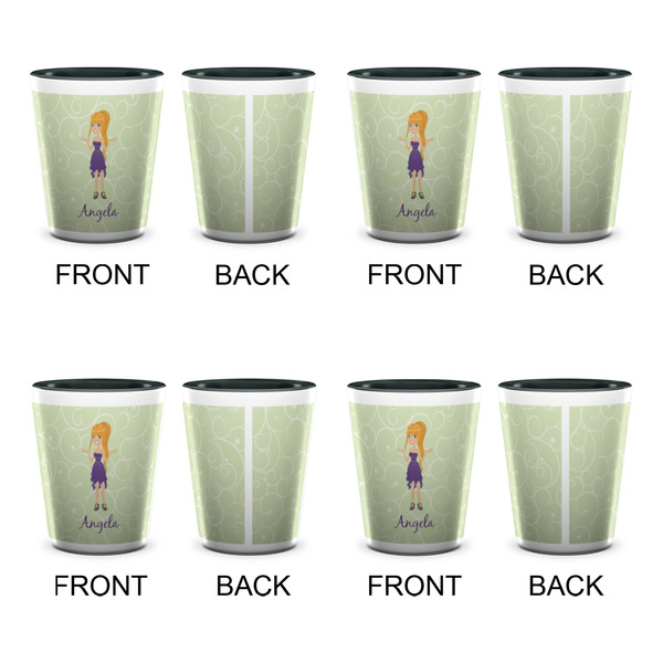 Custom Character (Woman) Shot Glassess - Two Tone - Set of 4 - APPROVAL