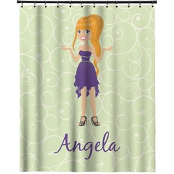 Custom Character (Woman) Extra Long Shower Curtain - 70"x84" (Personalized)