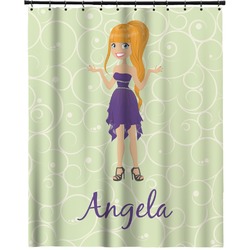 Custom Character (Woman) Extra Long Shower Curtain - 70"x84" (Personalized)