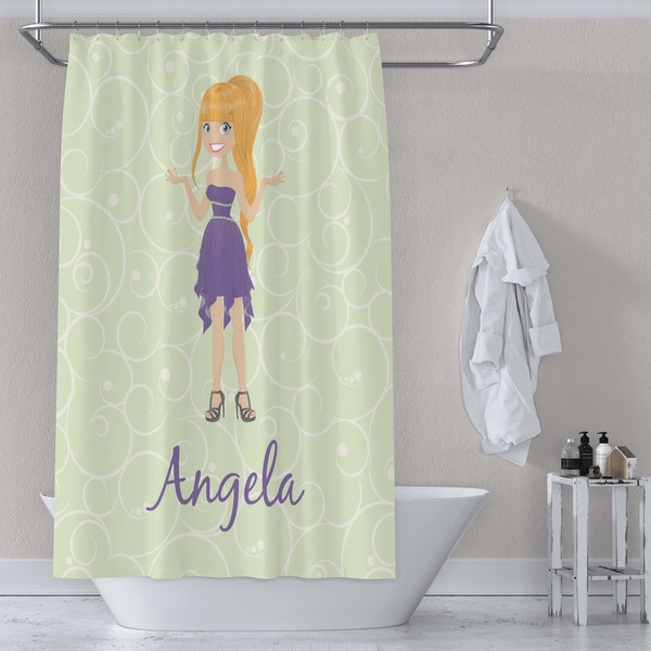 Custom Character (Woman) Shower Curtain Lifestyle