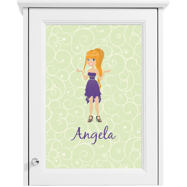 Custom Character (Woman) Single White Cabinet Decal