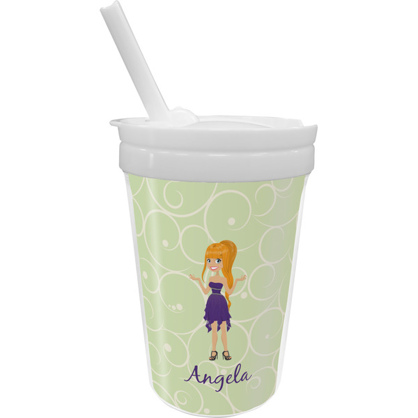Custom Custom Character (Woman) Sippy Cup with Straw (Personalized)