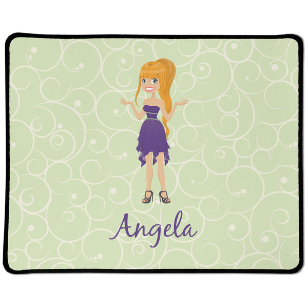 Custom Custom Character (Woman) Large Gaming Mouse Pad - 12.5" x 10" (Personalized)