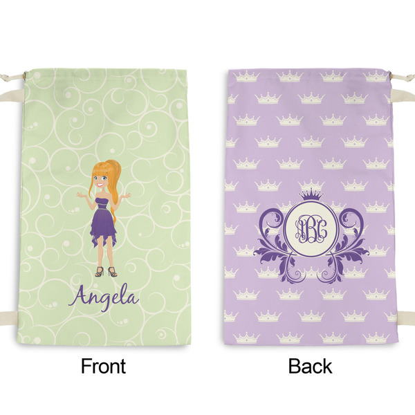 Custom Character (Woman) Small Laundry Bag - Front & Back View