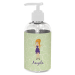 Custom Character (Woman) Plastic Soap / Lotion Dispenser (8 oz - Small - White) (Personalized)