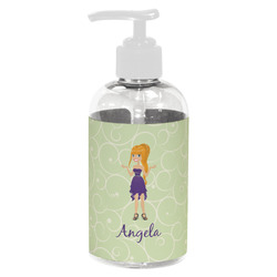 Custom Character (Woman) Plastic Soap / Lotion Dispenser (8 oz - Small - White) (Personalized)